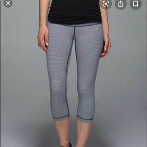 LULULEMON GINGHAM  WUNDER UNDER CAPRI